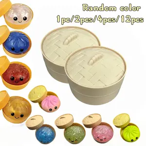 Soft Smile Jiaozi Set, Colorful Stress Relief Squishy Toy Sensory Squish Ball, Random Gift Box Packaging, Party Gift Collection, Limited Time Sale