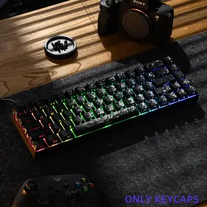 XVX Forged Carbon-Look Cherry Profile Shine-Through Keycaps Set 140-key keycap set（Keycaps Only, Keyboard Not Included）