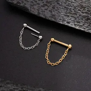 Oufer 16G Threadless Push Pin Chain Style Septum Ring