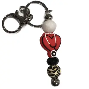 Nursing keychain with hearts