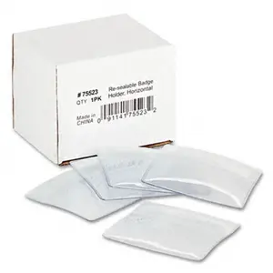 Advantus  Resealable ID Badge Holder Horizontal 50 Per Pack