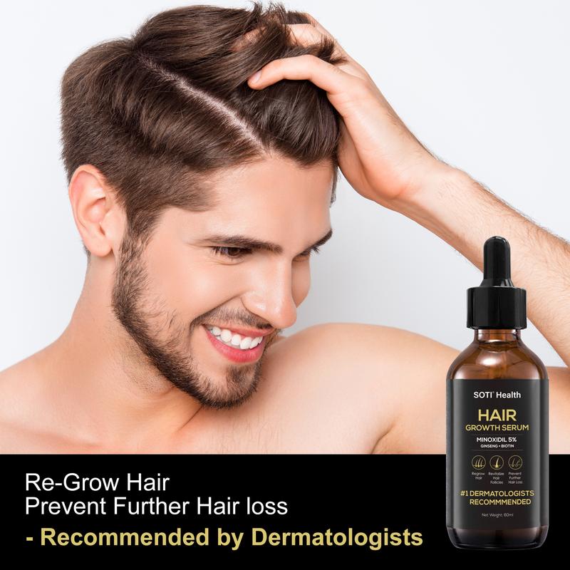 5% Minoxidil Hair Growth (3 months supply), Hair Loss Regrowth Serum 180ml.  Dermatologists Recommended. Ginseng and Biotin Extra Strength Formula