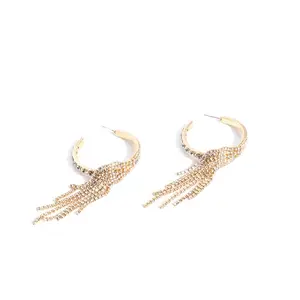Jaw-Dropping Jubilee Gold Tone Earrings with Unique Design and Tassel Details