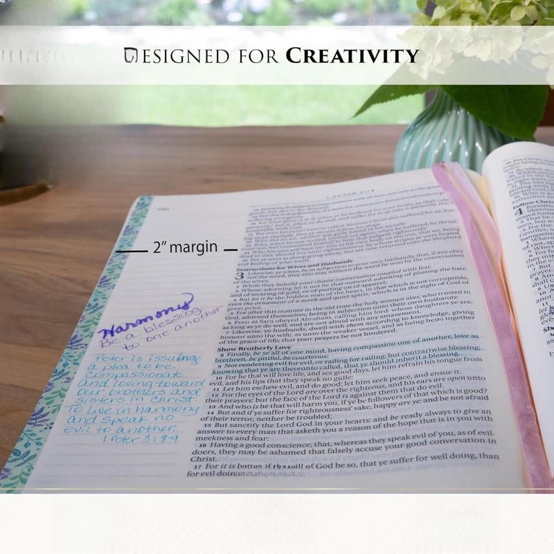 KJV Holy Bible, Note-taking Bible, Faux Leather Hardcover - King James Version, Brown/Pink (KJV Note-taking Editions)