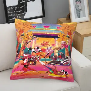 Helluva Boss Pattern Pillow, 1 Piece Including Pillow Core, Seasonal Decorative Item, Suitable For Sofas, Bedrooms, Cars, Soft And Durable, Daily Holiday Birthday Gifts For Children And Adults