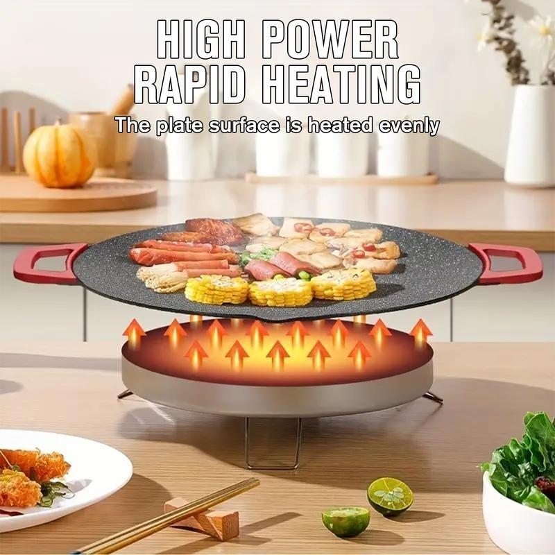 TANLOOK KITCHEN 1500W Portable Electric Korean BBQ Grill Indoor Smokeless Non-stick Grill Pan Adjustable Temperature Control Universal Fry Griddle for Home Cooking