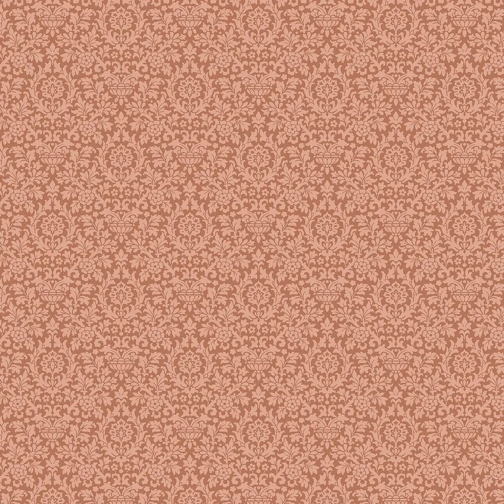 Dollhouse Wallpaper Essex Damask Red/Rust Bradbury & Bradbury 1:12 Scale