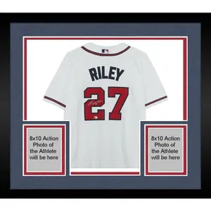 Framed Austin Riley Atlanta Braves Autographed White Nike Replica Jersey - Fanatics Authentic Certified - MLB Memorabilia