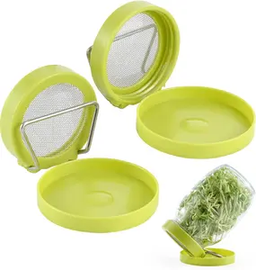 2-Pack Seed Sprouter Kit for Wide Mouth Jars - Germination Tray with 316 Stainless Steel Mesh