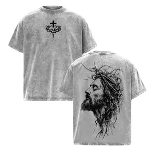 Jesus Christ Crown of Thorns T-Shirt Vintage Washed, Christian Faith Graphic Tee, Religious Oversized Shirt, Jesus Apparel, Christian Bible Verse, Easter Christmas Outfit, Church Outfit