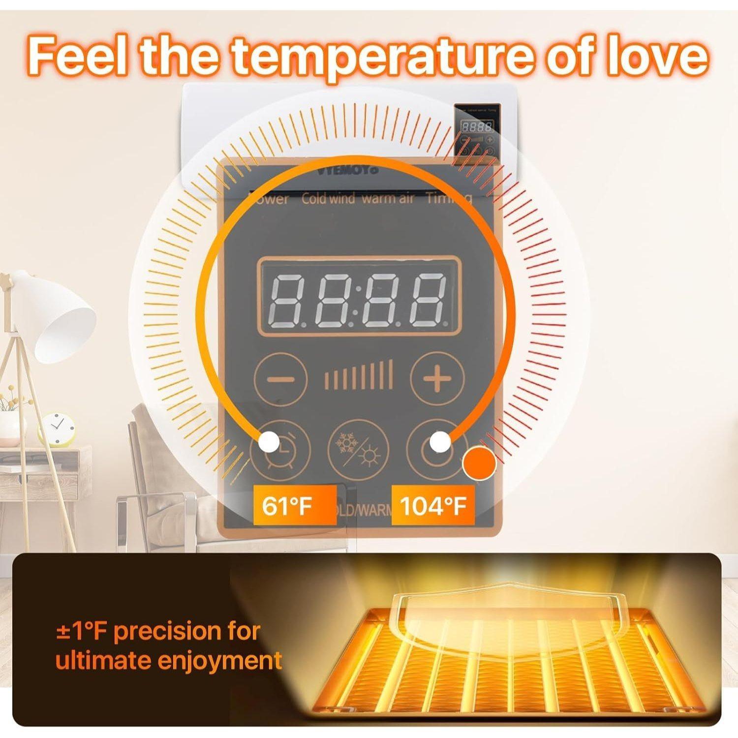 Viral All-Season Wall Fan & Heater ️ Dual Mode Warm & Natural Wind - No Space Needed, Quiet Comfort for Living Room & Bedroom