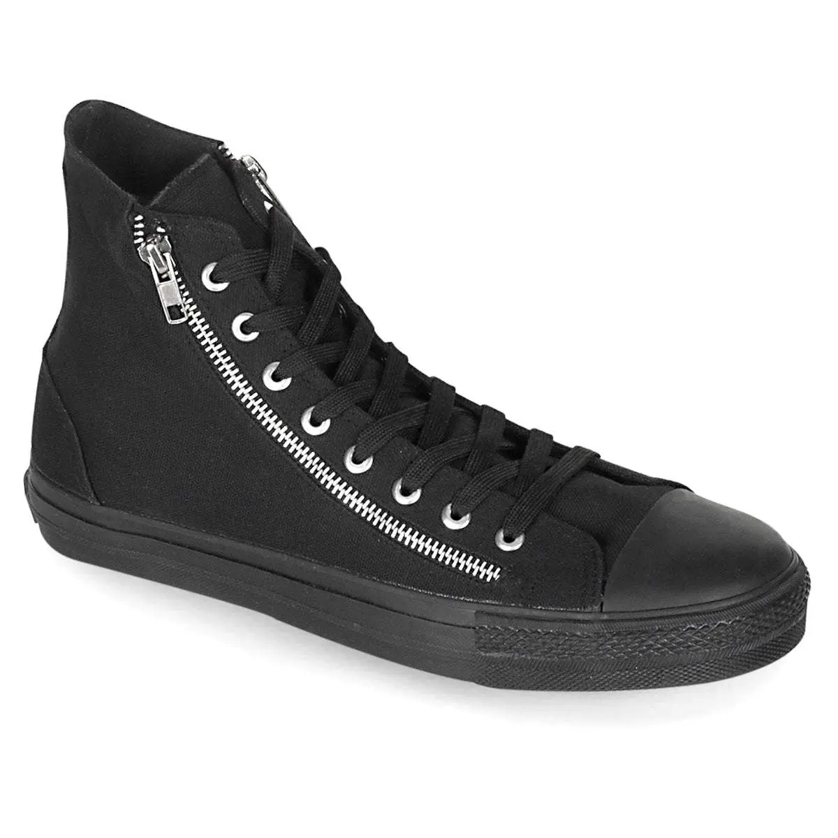Demonia Men's Deviant-106 Black Canvas Sneakers Demonia Men's Deviant-106 Black Canvas Sneakers
