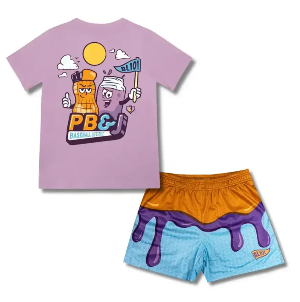 Baseball Lifestyle 101 Perfect Pair Matching Set, Youth & Adult Baseball Outfit, Matching Tee & Shorts Set for Men & Women