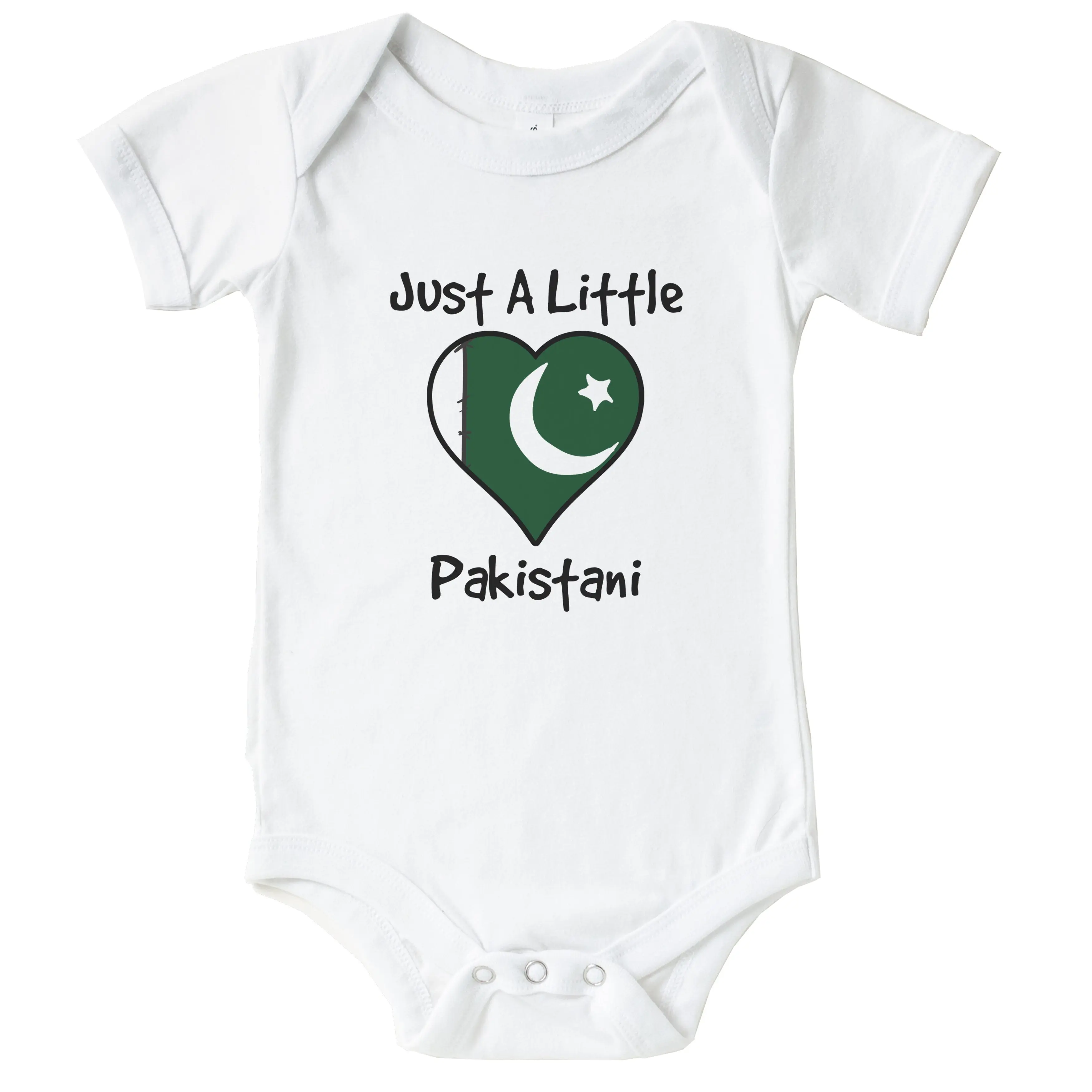 Just A Little Pakistani Funny Cute Pakistan Flag Heart Baby Bodysuit - Infant One Piece