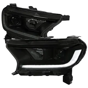 2019-2022 Ford Ranger Switchback Sequential LED Bar Projector Headlights (Matte Black Housing/Smoked Lens)