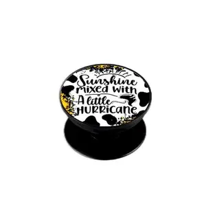 Cute Cow Print and yellow Sunshine Hurricane Phone Grip Accessories  Foldable Cute Girl Gift Friend gifts Holder Mount Stand