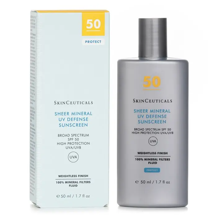SkinCeuticals Protect Sheer Mineral Facial Sunscreen - Sensitive Skin, Weightless Fluid, UV Protection, Water Resistant, SPF 50, 50ml/1.7oz
