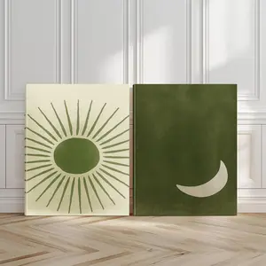 2 Piece Sunlight Contrast Wall Art, Modern Minimalist Canvas Posters, Unframed Art Print, Home Decor for Living Room, Kitchen, Bedroom, Moving Gift, Frameless