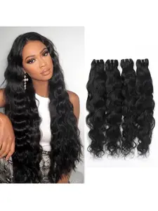 Body Wave Bundles Human Hair Human Hair 1-4 Bundles 100% Unprocessed Brazilian Raw Weave Bundle Human Hair Extensions for Black Women Natural Color Valentine's Day Natural Wavy Hair