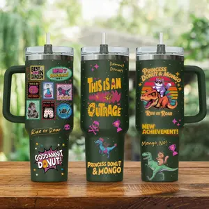 Princess Donut And Mongo V2 20oz 40oz Tumbler, Dungeon Crawler Carl Stainless Tumbler, Fantasy Book Drinkware Tumbler, Bookish Tumbler