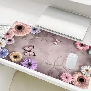Pastel Gerbera Daisy Butterfly Extended Mouse Pad | Romantic Floral Desk Mat | Non-Slip Large Gaming Pad for Coquette Fans #DaisyButterfly #RomanticFloral #CoquetteDecor #SoftAesthetic #GamingDeskMat