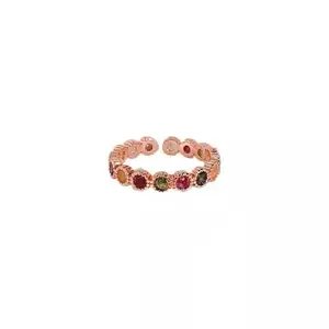 Rainbow Tourmaline Ring, Sweet and Cool Style Jewelry, Colored Gemstone Band, Niche Design, High-end Texture, Minimalist & Adjustable Unique Rings