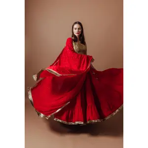 Red and Gold Lehenga Set