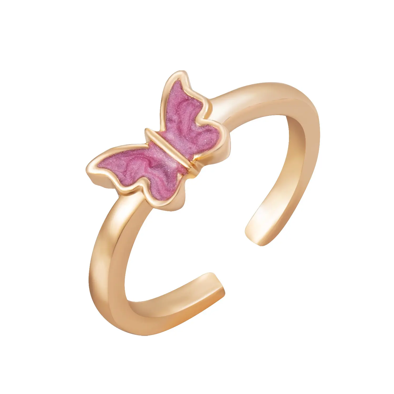 Fully Adjustable Creative Personality Butterfly 2-Piece Set Ins Same Punk Style Couple Ring