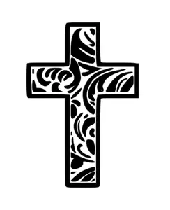 Tooled Western Cross Decal