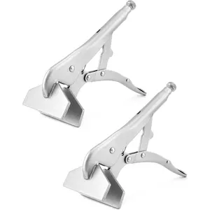 10" Nickel Plated High Carbon Steel Locking Sheet Metal Clamp, 2-Pack with Trigger Release and Adjustable Mechanism for Metalworking, Adjustable Opening Nickle Plated Welding Plier
