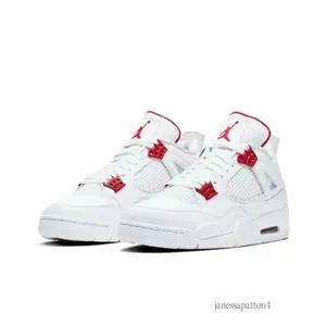 Retro Fashionable Versatile Mid-Top Basketball Shoes - Red Metallic Colorway (Sports Collectible)