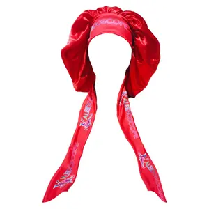 Red Kaleidoscope Satin Bonnet