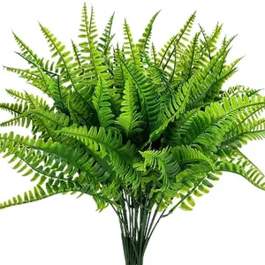 Family Plant Simulation Flower Seven-Prong Persian Grass Boston Fern Indoor Outdoor Decorative Plants Flowers Fake Plant Decoration