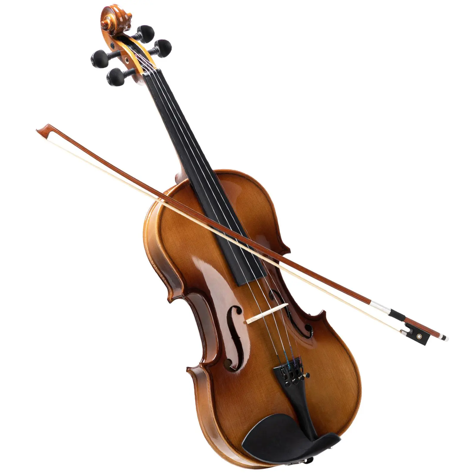 Ktaxon Glarry GV406 4/4 Acoustic Violin Kit Natural w/Square Case, 2 Bows, 3 In 1 Digital Metronome Tuner Tone Generator，Extra Strings and Bridge