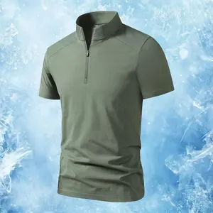 Versatile Men’s Half-Zip Stand Collar T-Shirt, Casual Top with Quarter-Zip Neckline & Raglan Sleeves, Breathable Cooling Fabric, Suitable for Daily Wear, Smart Casual, Outdoor Activities, Light Sports & All Your Errands.