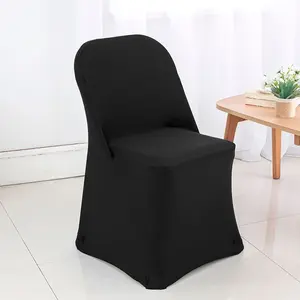 Premium Spandex (220 GSM) Folding Chair Cover - Black (1pc)