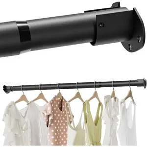 16.5 to 88 Inches Stepless Adjustable Heavy Duty Closet Rods for Hanging Clothes for Closet Wardrobes Laundry