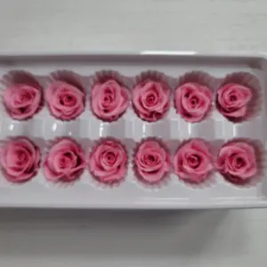 12 Real Preserved Roses, Hot Pink Rose Heads, Preserved Hot Pink Roses, Real Roses, Preserved Hot Pink Roses—Simply Beautiful!