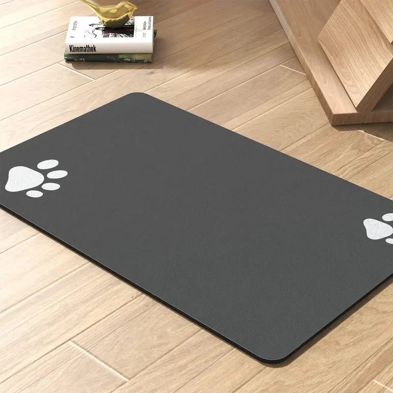 【2026 New Year】Rubber Silicone Anti-Slip Pet Feeding Mat - Absorbent, Easy-Clean, Quick-Rinse-Clean, Sturdy, No-Leak Base, No-Mark, No-Stain Surface for Messy Drinkers' Food & Water Bowls - Rolls for Storage Dog Accessory