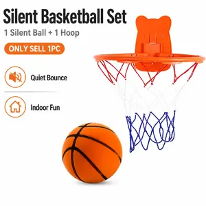 Quiet Indoor Basketball Set, Noise-Free Rebound Ball & Hoop, Noiseless Rebound Ball and Hoop for Silent Indoor Play
