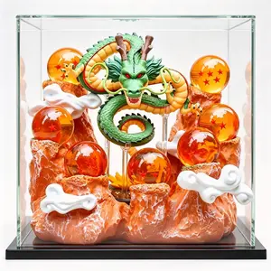 QLZ resin dragon ball figurine dragon ball statue set with crystal ball+gift box display stand for commercial Halloween Christmas holiday.