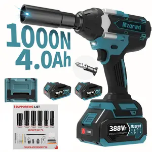 Cordless Impact Wrench, 665Ft-Ibs (900N.m) 1/2" Electric Impact Wrench, 21V Power Impact Drill with 2 Ah Battery, 5 Sockets, Impact Gun Variable Speeds for Car/Truck/Mower