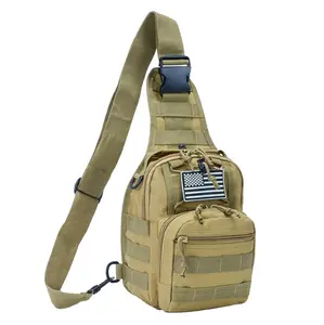 Tactical Compact EDC Shoulder Sling Bag for Men - Crossbody and Chest Pack for Travel, Camping, Trekking, Outdoor Sports - Adjustable Multifunction