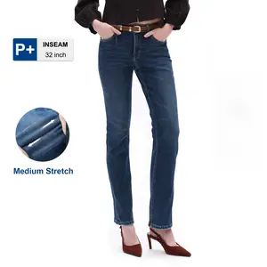 Plus Size Mid Waist Stretch Straight Leg Jeans Comfortable Denim Streetwear for Women with Pockets Fit Style Bottom Viscose Fabric Polyester Spandex Womenswear Overall Tops Basic Maxi Minimalist Overall Trouser Pants Gift #SummerVibes