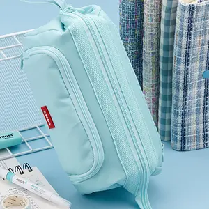 Large Capacity Multi-Layer Oxford Cloth Pencil Case, Multifunctional Handheld Stationery Bag, Student School Supplies Organizer