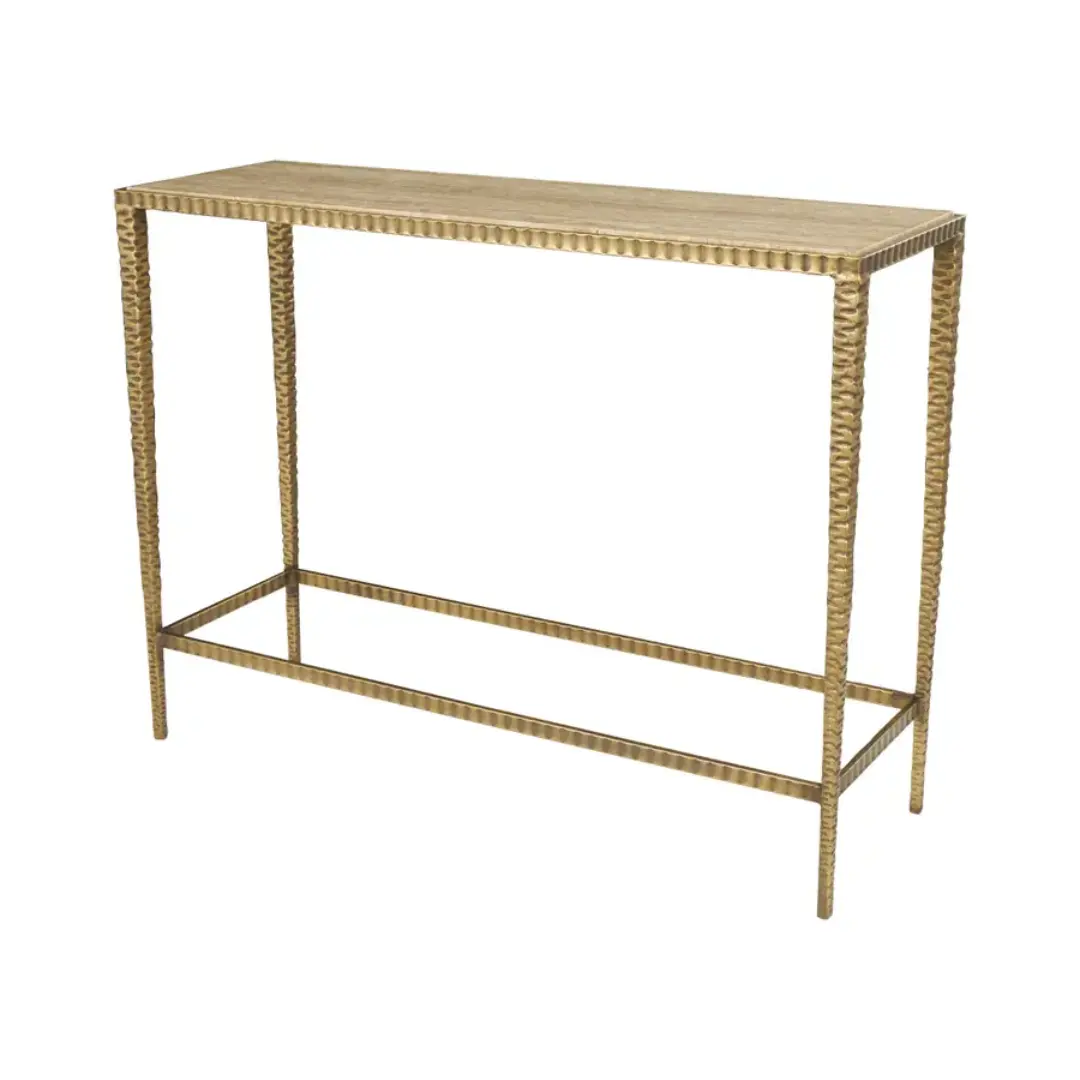Luxurious Gold Marble Console Table – Rustic Style Elegance for Your Home _Entry and Console Table