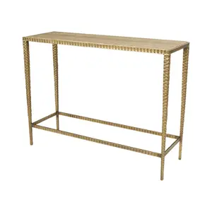 Luxurious Gold Marble Console Table – Rustic Style Elegance for Your Home _Entry and Console Table