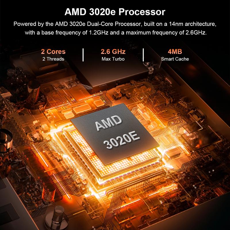 15.6" FHD Laptop 1920x1080 AMD 3020e Up to 2.6GHz 2 Cores 2 Threads, 8GB DDR4 RAM 256GB SSD Wifi5 Bluetooth5.0 for Work, Study, Remote Learning & Everyday Entertainment