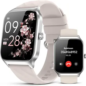 Smart Watch for Women Men,(Answer/Make Call) 1.83'' HD Fitness Activity Tracker Smartwatch for Android iPhone iOS Compatible,IP68 Waterproof Step Counter with Sleep Monitor (Modern, Starlight, 1.83)-USA