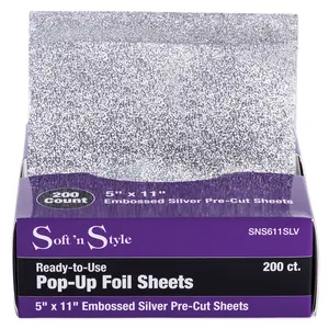 Soft 'N Style Embossed Self-Dispensing Hair Foil Sheets, 5"x11", 200-Count Pack, for Haircare, Balayage, Blonde Highlights Applications